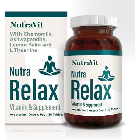 NUTRA Relax - Calming Supplement|30 Tablets | Supporting Relaxation| Containing Chamomile, Lemon Balm, Griffonia| Optimal Tranquility - by NutraVit Cover
