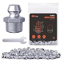 TRILINK Schmiernippel M10, metrische Schmier fittings mit geraden, Schmiernippel-Kit mit Schraubenschlüssel - Ideal für Automotive, Landwirtschafts und Industriemaschinen (60 Stück)