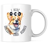 I Have O.C.D Obsessive Corgi Disorder Coffee Mug - Corgi Owner Coffee Cup - Corgi Pet Owner Pet Parent - 11 Ounce Coffee Mug - White Interior and Handle - Premium Quality Ceramic - BMCM00402