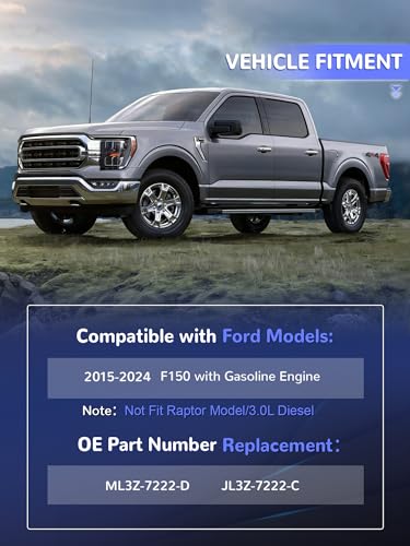Image of Engine Splash Shield Guard for 2015-2024 F150 with Gasoline Engine | Heavy Duty Metal Skid Plate Under Cover, Anti-Sagging Oil Pan & Transmission Protection, with Hardware Replaces# ML3Z-7222-D