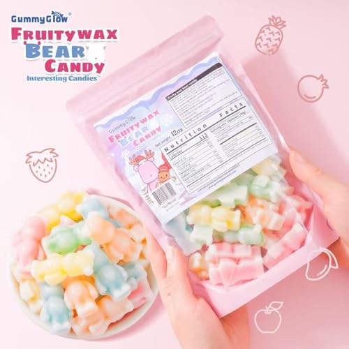Gummy Glow 12 Oz Fruity Wax Candy, Upgraded Edible Wax Candy Bears - Chewy Retro Sweets with 5 Fruity Flavors, Ideal for ASMR Snacks, Viral TikTok Treats, Novelty Vintage Treats, Parties & Gifts - image 6