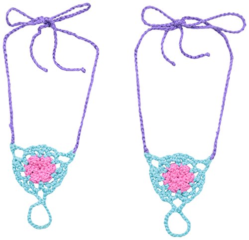 Jefferies Socks Big Girls' Color Pop Crochet Barefoot Sandal