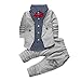 Sunday Kleinkind Baby Kleidung Jungen 0-6 Monate Suit Formelle Hochzeit Jacke Top +Hose Outfits Set 2 Stück Kinderbekleidung (6-12M, B-Grau)