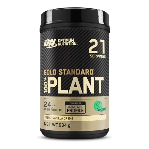 Optimum Nutrition Gold Standard Proteína en Polvo 100% Origen Vegetal para Hombres y Mujeres, para Batido Vegano, Vainilla, 684 g (el empaque puede diferir)