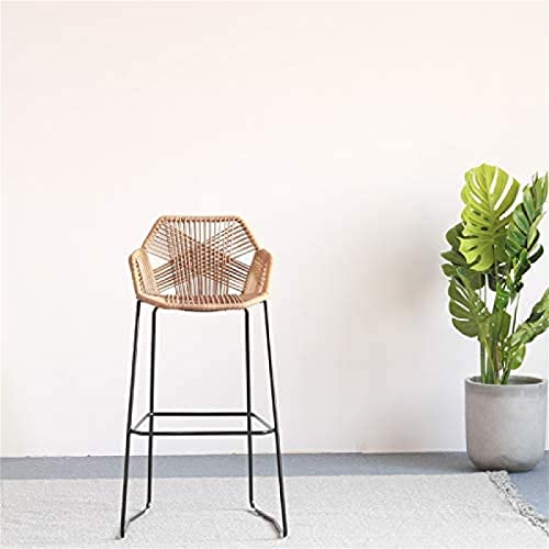 KRASS Cadeira de vime trabalhada Rattan banqueta de bar móveis de pátio ao ar livre, quintal, varand