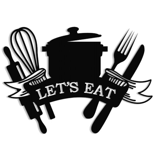 XORT Black Metal Sign for Kitchen Dining Room Living Room Wall Decor 14" x 10"