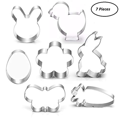 Easter Cookie Cutter Set - 7 piece - Egg, Carrot, Bunny, Flower, Chick