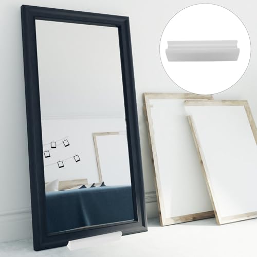 Veemoon Große Spiegelhalterung aus Holz Spiegelhaltergestell in voller Länge Bodenspiegel-ständer Halter Ganzkörperspiegelhalterung Standspiegelhalter für Anzeige Leichter Luxus Base Weiß