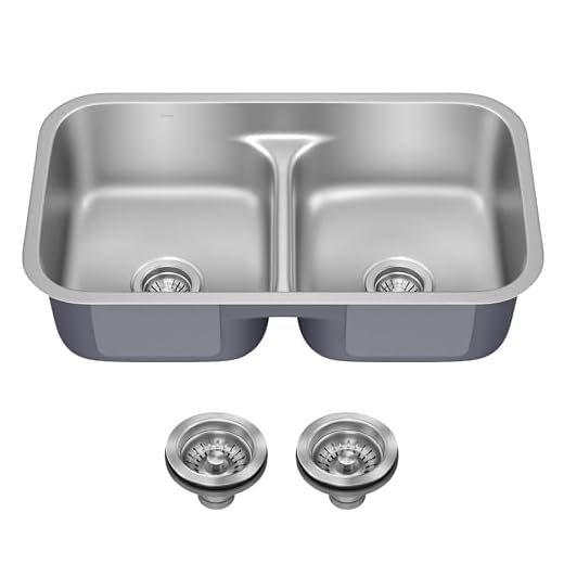 Kraus KBU32 Premier Kitchen Sink Double Bowl, Stainless Steel