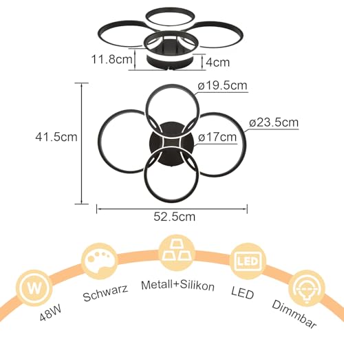 Plafonnier LED dimmable pour stopper la fatigue oculaire avec télécommande - 2