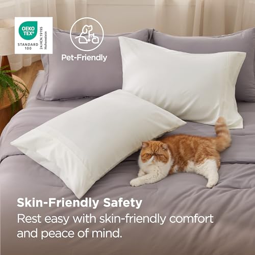 Image of Bedsure Queen Pillow Cases Set of 2 - Ivory Brushed Microfiber Pillowcase 2 Pack, Super Soft Pillowcase, Cream Pillow Case Covers with Envelope Closure for Kids, Wrinkle, Fade Resistant, 20x30 Inches