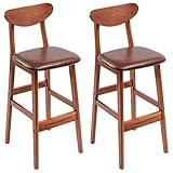 iodoos カウンターチェア 天然木 洗える椅子 カバー取り外し可能 ダイニングチェア 背もたれ 足置き付き バーチェア 朝食 喫茶店 キッチン 軽量カフェ ファブリック素材 生地 おしゃれ 座面高さ70cm ブラウン 716G