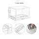 SONGMICS Schuhboxen, 3er Set, stapelbare Schuh-Organizer, Kunststoffboxen mit durchsichtiger Tür, Schuhaufbewahrung, für Schuhe bis Größe 46, 28 x 36 x 22 cm, transparent LSP03CW