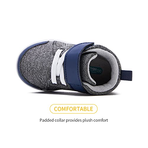Bmcitybm Baby Shoes Girl Boy Walking Shoes Winter Non Slip Sneakers Tennis Skate Shoes First Walkers 6 9 12 18 24 Months Grey/Navy Size 12-18 Months #TOP6