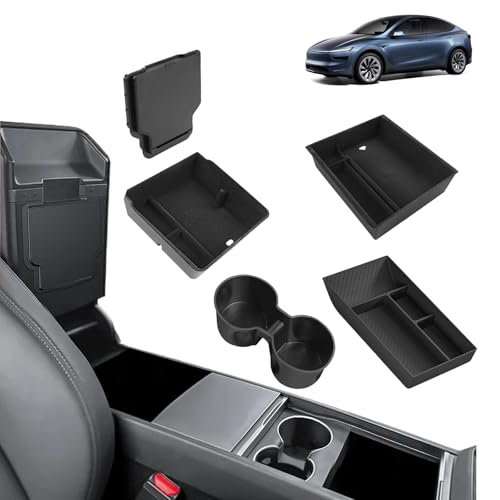 Boîte cachée Tesla Model Y rangement console centrale contre le désordre