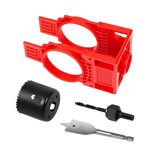 WJnflQN Kit de sierra de agujero - Kit de fresas de agujero para asas - Accesorios para herramientas eléctricas, plantillas de medición para puertas, ventanas, armarios, interior y coche