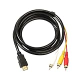 Dies ist ein HDMI-zu-RCA-Einweg-Übertragungskabel. RCA zu HDMI kann nicht verwendet werden. Dies bedeutet, dass das Anzeigegerät (Fernseher oder Monitor) das RCA-Ende ist