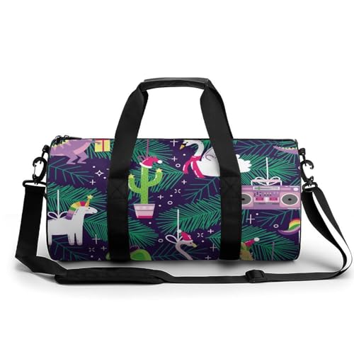 Sac de sport dinosaure flamant 45x23x23cm pour gym et voyage