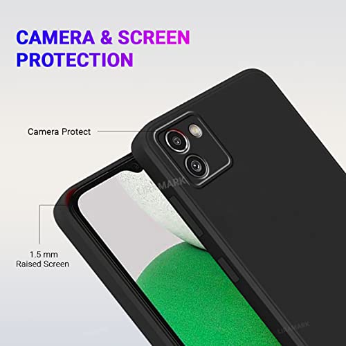 Image of LIRAMARK Silicone Soft Back Cover Case for Samsung Galaxy A03 (Black)