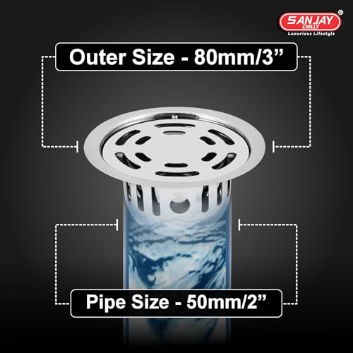 Image of Round Ringo Cockroach Trap 80mm 3 INCH Floor Drain Jali 304 Grade Stainless Steel Kitchen Floor Trap Anti Cockroach & Insects Long Lasting for Bathroom