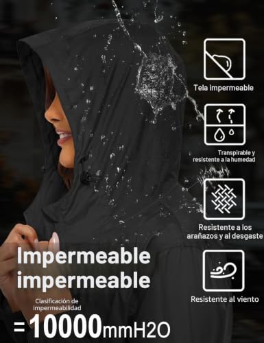 Chaqueta impermeable ligera con cortavientos portátil para mujer 4