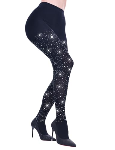 CharnmRose 120D Opaque Women's Sparkly Tights for Women Soft High Waist Stockings3