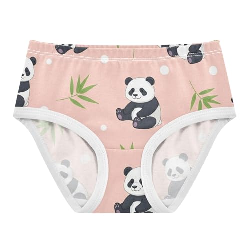 Animals Girls Underwear Toddlers 2t Cotton Panties for Girl Cute Pandas Plant Print Leaves Pink Kids Briefs Undies