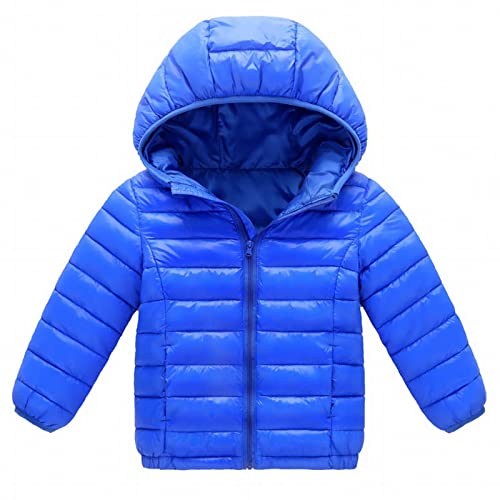 Blue Small and Medium Sized Boys and Girls Warm Cotton Padded Jacket Autumn and Winter Children's Light Down