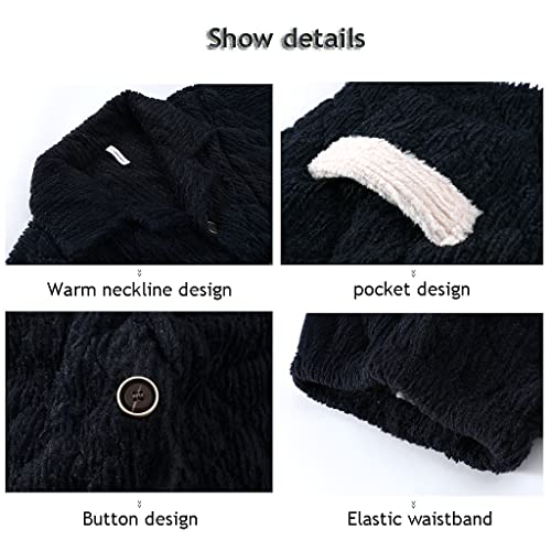 Mens Cotton Pajamas Set, Long Sleeve Sleepwear With Pocket, Button Down Nightwear For Home(Size:l,Color:style 2) #TOP4