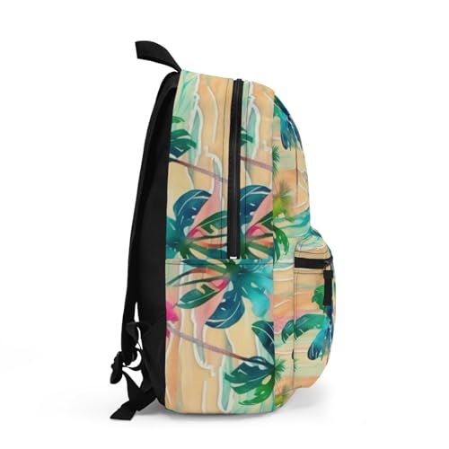 Backpack Tropical Paradise Watercolor with Vibrant Palm Trees and Sunset Hues2