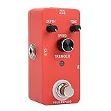 pedal tremolo guitarra segunda mano CONVENIENTE DE USO: el indicador LED muestra el estado de funcionamiento.3 perillas de ajuste: profundidad, velocidad, tono.Puede ayudarte a crear música de alta calidad con efectos sorprendentes.