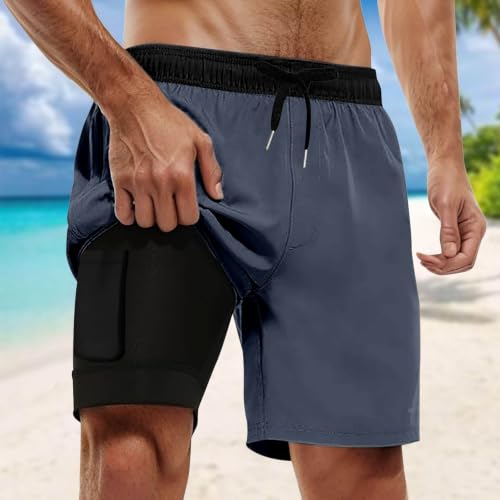 Bañador con compresión para hombre transpirable y elástico con bolsillos 2