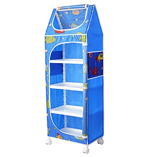 Image of Little One's | 5 Plastic Shelves Baby Wardrobe /Toy Organizer | Aquatic Blue | TB5 /FB