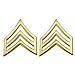 Rank Insignia - Chevrons - 3/4-inch - Sergeant - 3 Stripe - Pair - Gold Finish