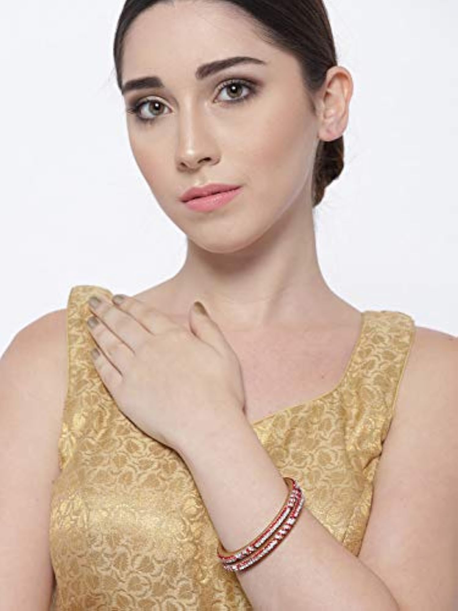 Set of 2 Women's Stones Studded Bangles, Elegant Gift
