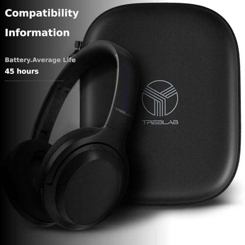 TREBLAB Z7 Pro - Hybrid Active Noise Cancelling Headphones, Signature aptX-HD Audio, Memory Foam Ear Cups, Foldable, 45H Play, Bluetooth 5, Fast Charging, Workout Over Ear Headphones Wireless With Mic
