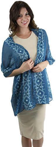 ToBeInStyle Women's Diamond Embroidered Border Scarf2