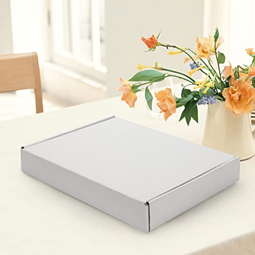 Image of HORLIMER 13x10x2 inches Shipping Boxes Set of 25, White Corrugated Cardboard Box Literature Mailer
