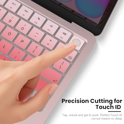 Image of Keyboard Cover Skin Compatible with MacBook Neo 13 inch with A18 Pro chip A3404 Touch ID, 2026 Apple MacBook Neo 13 Keyboard Protector - Gradual Pink