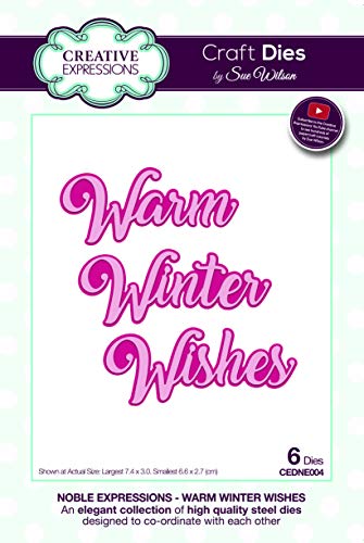 Sue Wilson Noble Expressions Winter Wishes Craft Die, Metal, Largest Die 7.4 x 3 cm
