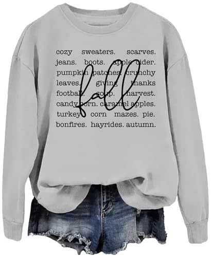 Fall Sweatshirts for Women Halloween Sweatshirt & Hoodie Funny Fall Pumpkin Halloween Thanksgiving Shirt Unisex