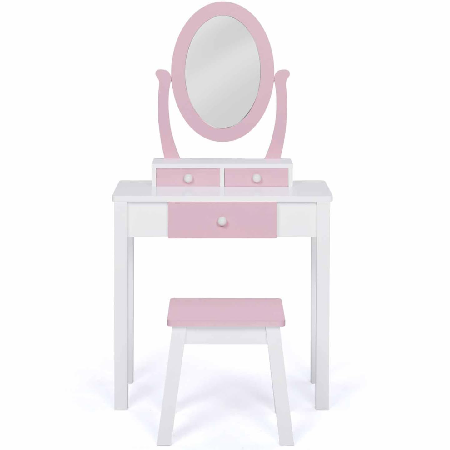 IDMarket - Tocador infantil BETTANY con espejo y taburete
