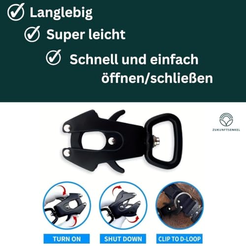 Karabiner Hundeleine, Hundhalsband Schnellverschluss, Karabinerhaken, Frosch Clip, Schnellverschluss Schnalle, Verschluss Schwarz (2cm, Rundes Ende)