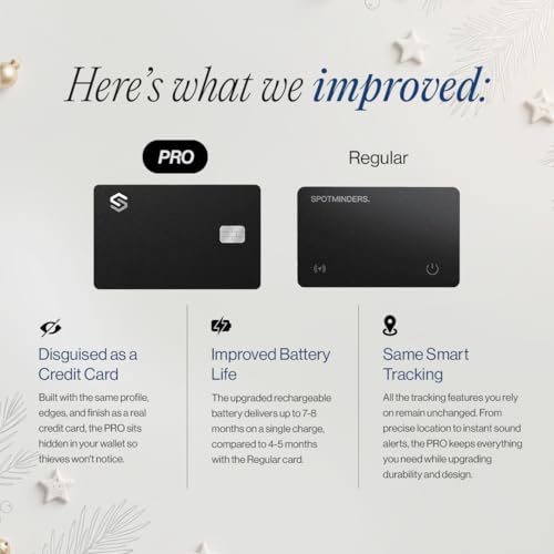 undefined SPOTMINDERS Christmas Stocking Stuffers for Men Apple MFi Certified Credit Card Wallet Tracker PRO (iOS Only) 0.07in Works with Apple Find My White Elephant Gifts for Women Rechargeable Tracking Card の商品画像 8