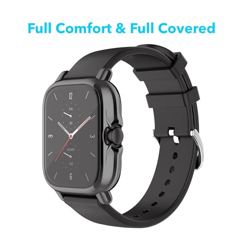 Image of Removable Screen Protector Watch Case Cover Compatible with Amazfit | Realme | Redmi Anti Scratch 360 Full Bumper Cover Shockproof Cases for Men and Women (Amazfit GTS 2 /GTS 2E /GTS 3 (Rose Gold))