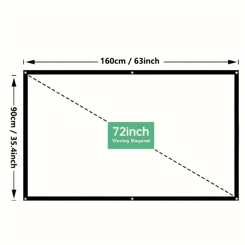 Pantalla portátil plegable para proyector 72 pulg 16:9 miniatura 2