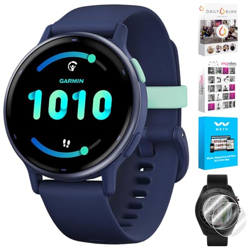 Garmin Vivoactive 5 montre connectée fitness bleu marine avec protections