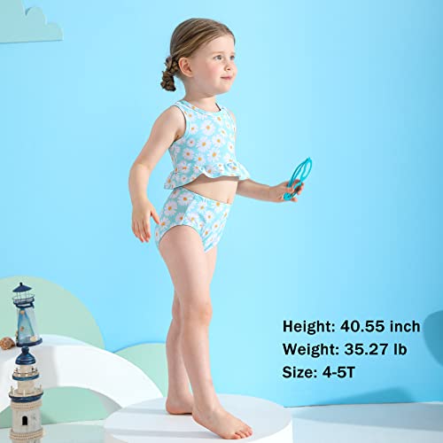 Image of YOUNGER TREE Toddler Baby Girls Summer Swimsuit Sleeveless Striped Swimwear Two-Piece Suit Beach Bikini