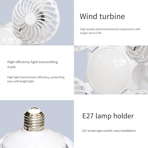 Ventilador de techo con control remoto y bombilla LED E27 para techo de hogar 6