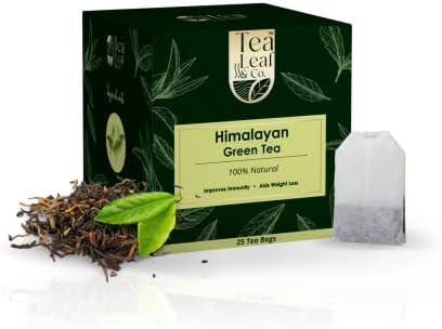 Tea Leaf & Co. Himalayan Green Tea Refreshing Mountain Fresh Flavour Immunity Boost Made in India 25 Tea Bags Pack of 1